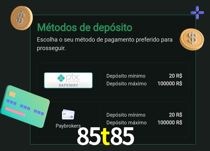 O cassino 85t85 oferece uma grande variedade de métodos de pagamento